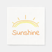 Serviette En Papier Soleil jaune et orange (Devant)