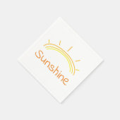 Serviette En Papier Soleil jaune et orange (Coin)