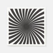 Serviette En Papier Soleil noir et blanc de la spirale rétro (Devant)