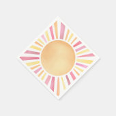 Serviette En Papier Soleil Rose Soleil (Coin)
