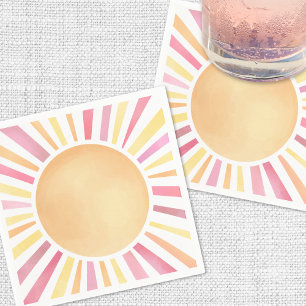Serviette En Papier Soleil Rose Soleil