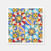 Serviette En Papier soleil sicilien, majolica, citron, (Devant)