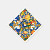 Serviette En Papier soleil sicilien, moitié lune, été, majolica, citro (Coin)