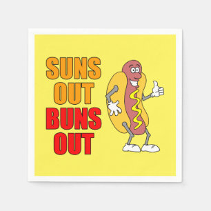 Serviette En Papier Soleil Sortie Buns Funny Hot Dog