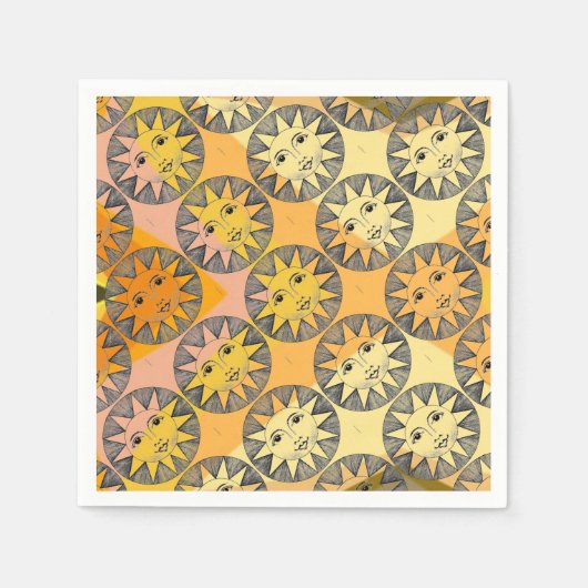 Serviette En Papier Soleil souriant (Devant)