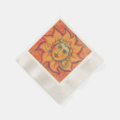 Serviette En Papier Soleil souriant, Art Imaginaire Fairytale, Jaune o (Coin)