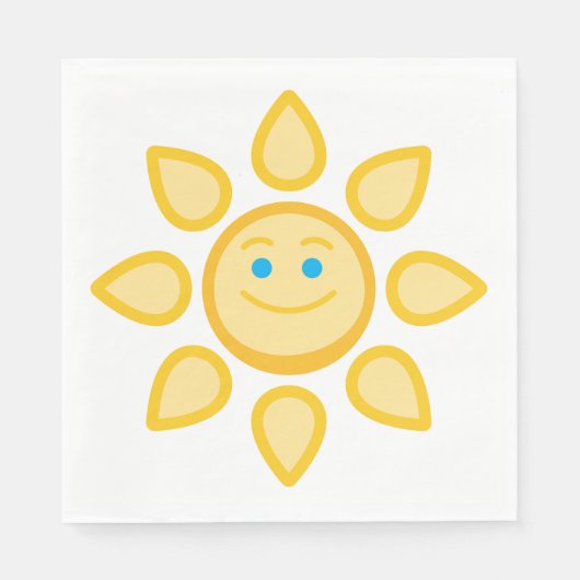 Serviette En Papier Soleil souriant Joyeux soleil (Devant)