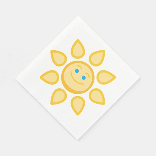 Serviette En Papier Soleil souriant Joyeux soleil (Coin)