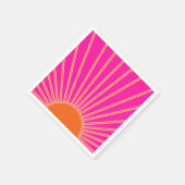 Serviette En Papier Soleil Sunrise Hot Rose Et Orange Preppy Sunshine (Coin)