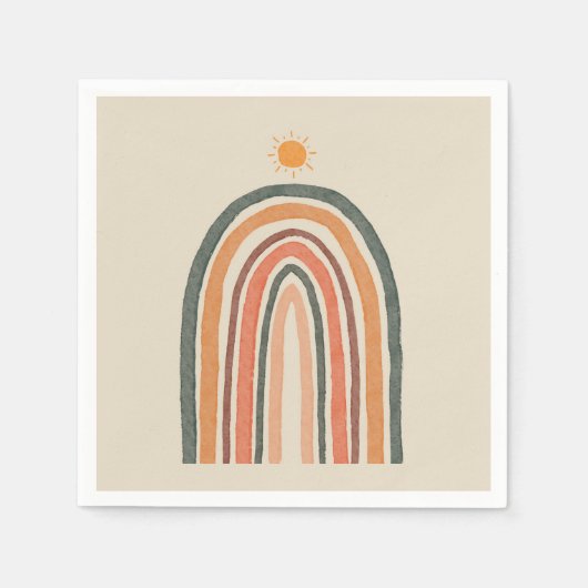 Serviette En Papier Soleil sur un arc-en-ciel (Devant)