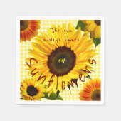 Serviette En Papier Soleil Toujours Fleur de soleil Jaune Buffle Plaid (Devant)