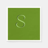 Serviette En Papier Solid Avocado vert initialisé (Devant)
