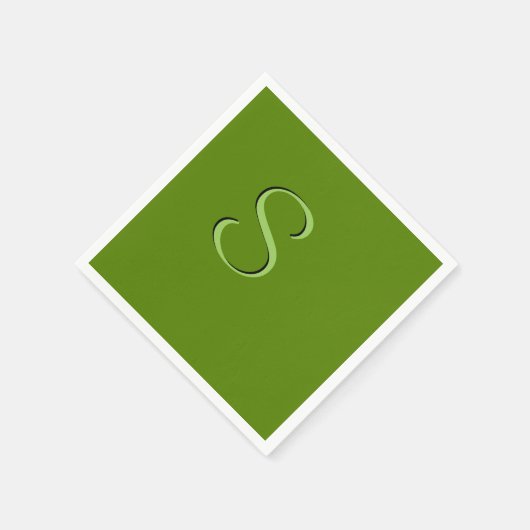 Serviette En Papier Solid Avocado vert initialisé (Coin)
