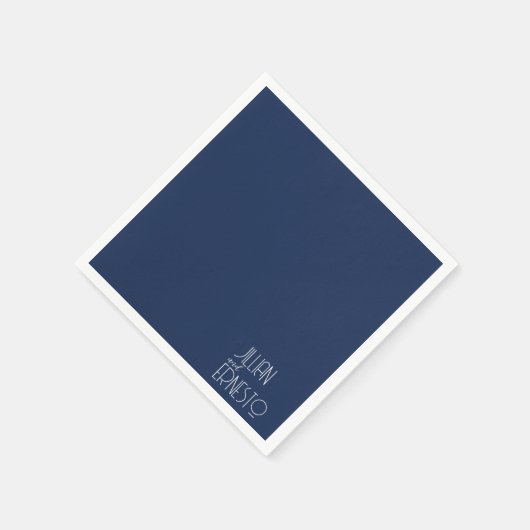 Serviette En Papier Solide bleu foncé Lily de la vallée Personnalisé (Coin)