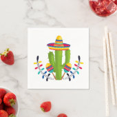 Serviette En Papier Sombrero portant Cactus avec Maracas (En situation)