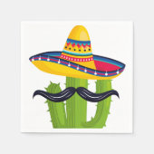 Serviette En Papier Sombrero portant Cactus avec Moustache (Devant)