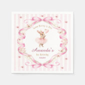 Serviette En Papier Some Bunny a un an Ruban Rose Gingham 1er Annivers (Devant)