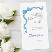 Serviette En Papier Something Before I do Blue Bow Bridal Shower