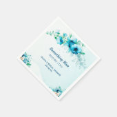Serviette En Papier Something Blue Aquarelle Fleurs Robe de Mariée  (Coin)