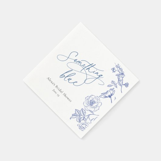 Serviette En Papier Something Blue Baby Shower pour la mariée (Coin)