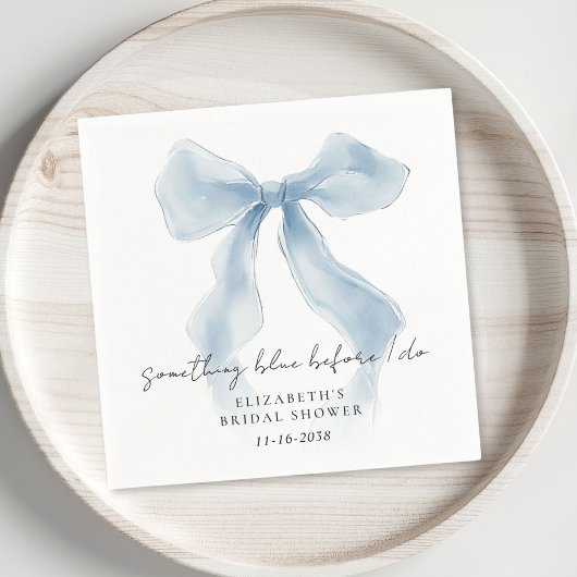 Serviette En Papier Something Blue Before I Do Bow Bridal Shower