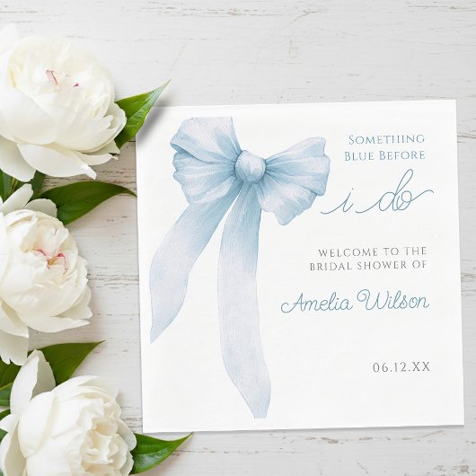 Serviette En Papier Something Blue Before I Do Bow Bridal Shower