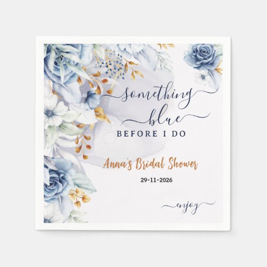 Serviette En Papier Something Blue Before I Do Bridal Shower Party (Devant)