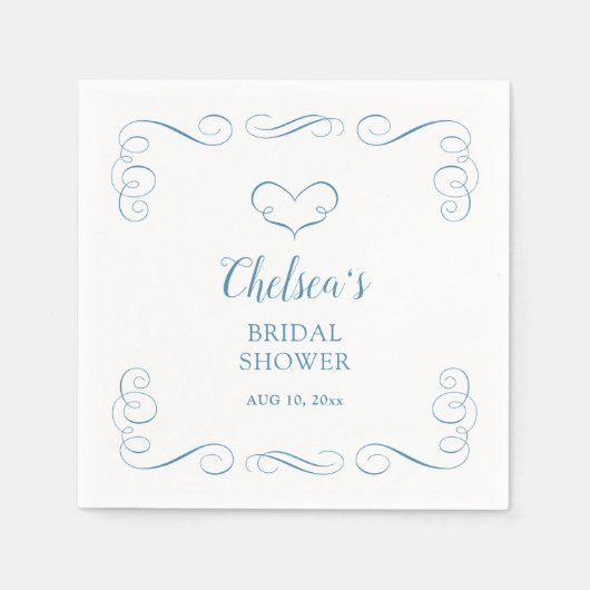 Serviette En Papier Something Blue Before I Do Elegant Bridal Shower (Devant)