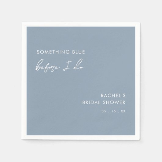Serviette En Papier Something Blue Before I Do Modern Bridal Shower (Devant)