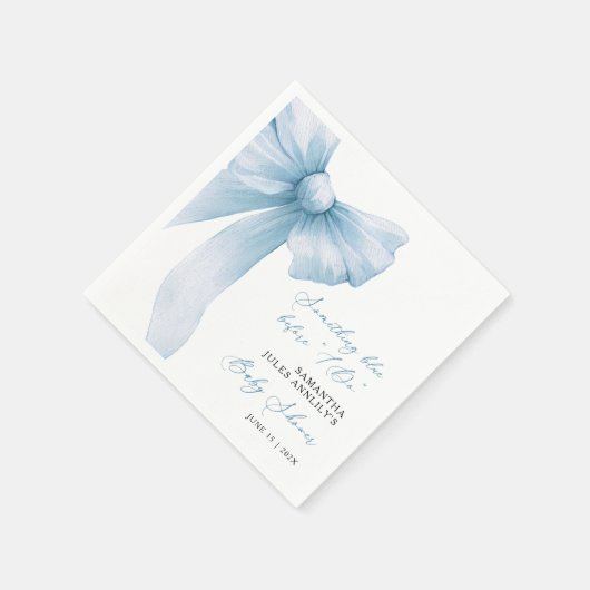 Serviette En Papier Something Blue Blue Bow Bridal Shower (Coin)