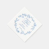 Serviette En Papier Something Blue French Toile Wreath Bridal Shower (Coin)
