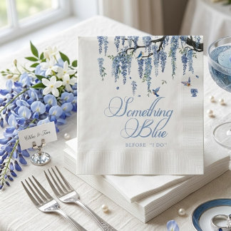 Serviette En Papier Something Blue Wildflower Bouquet Bridal Shower 