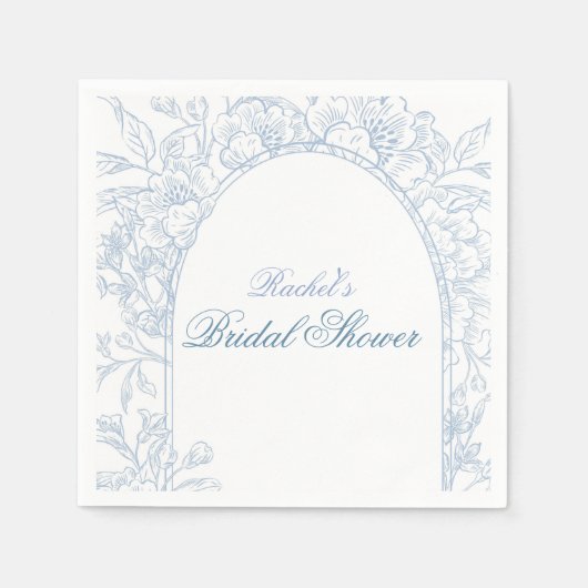 Serviette En Papier Something Blue Wildflower Bridal Shower Invitation (Devant)
