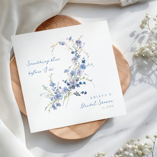 Serviette En Papier Something Blue Wildflowers Bridal Shower