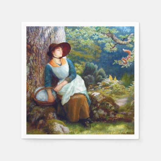 Serviette En Papier Sommeil dans les bois (par Arthur Hughes) (Devant)