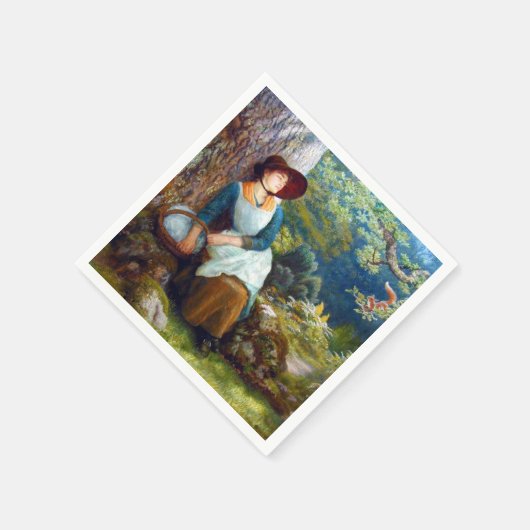 Serviette En Papier Sommeil dans les bois (par Arthur Hughes) (Coin)