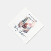 Serviette En Papier Son Baby shower Froid Hors Forêt D'Hiver Ours (Coin)