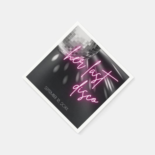 Serviette En Papier Son Dernier Bachelorette Disco (Coin)