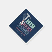 Serviette En Papier Son & Hers Hammer Whisk Handicap Couple Douche (Coin)