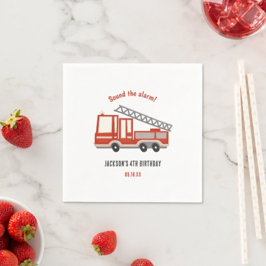 Serviette En Papier Son L'alarme Camion Fête d'anniversaire (En situation)