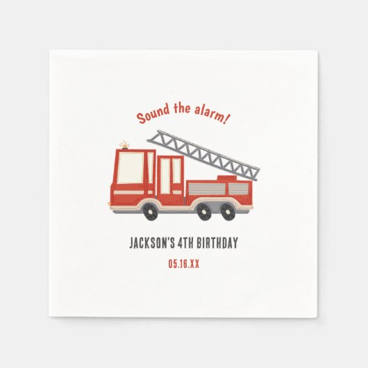 Serviette En Papier Son L'alarme Camion Fête d'anniversaire (Devant)