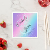 Serviette En Papier Son nom, Script Lettrant Star Bokeh Mariage (En situation)