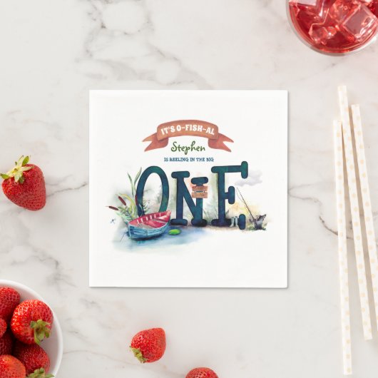 Serviette En Papier Son OFishAl 1er anniversaire (En situation)