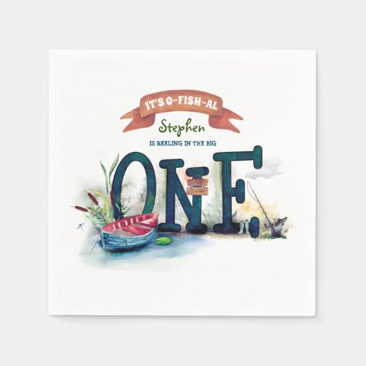 Serviette En Papier Son OFishAl 1er anniversaire (Devant)