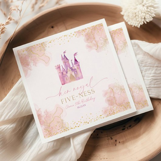 Serviette En Papier Son Royal Five-Ness Princess 5th Birthday Party