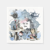 Serviette En Papier Son Tea Time Dust Blue Alice Wonderland (Devant)