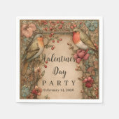 Serviette En Papier Songbirds & Roses Valentine Party (Devant)