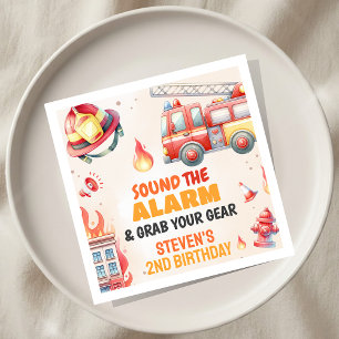 Serviette En Papier Sonnez l'Alarme Fête de Bébé Camion de Pompiers
