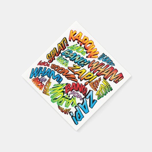 Serviette En Papier Sons de Bande Dessinée Rétro Amusants (Coin)