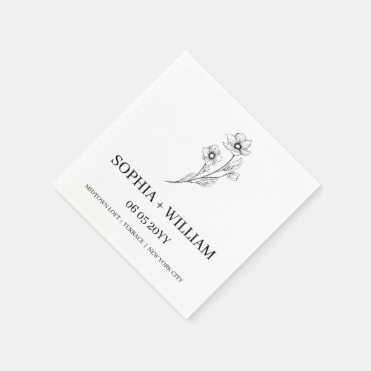 Serviette En Papier Sophia Elegant Modern Cocktail Mariage de réceptio (Coin)